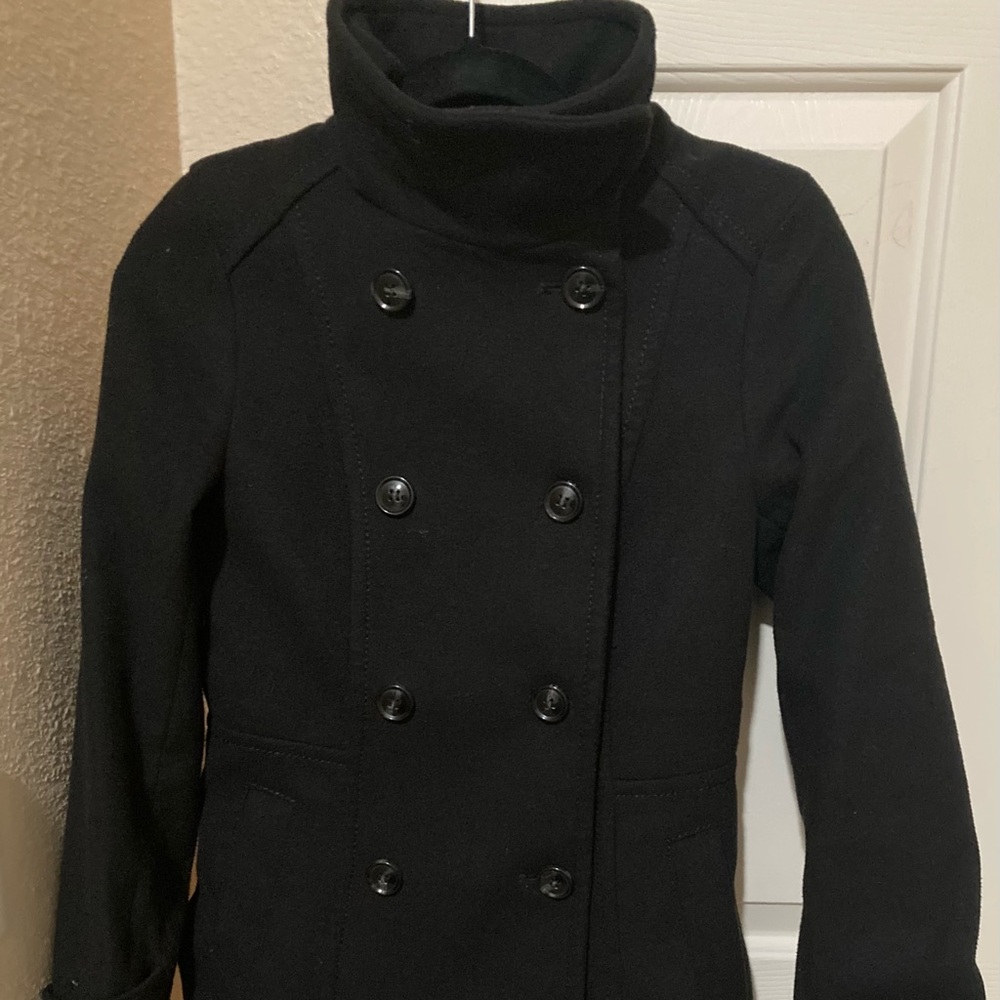 Black pea coat, looks as new